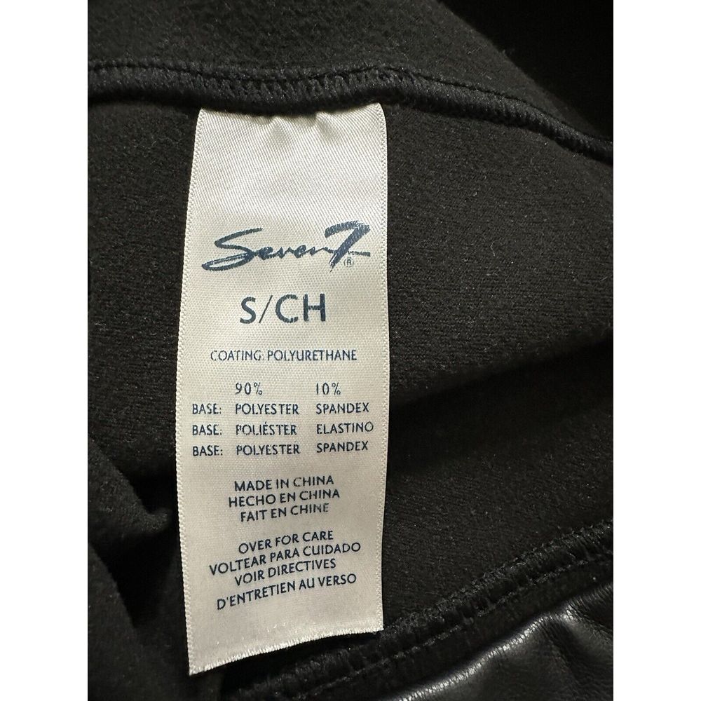 Seven7 Faux Leather Leggings Womens size‎ Small Black Pull On Stretch - Picture 8 of 9